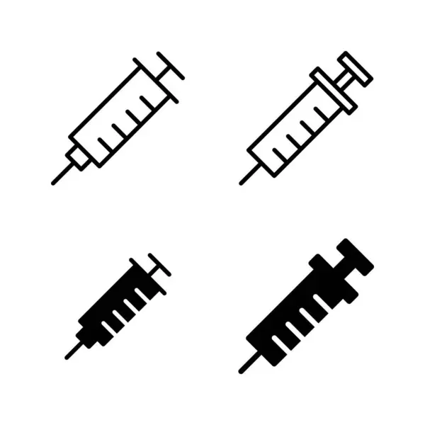 Icônes Seringue Vecteur Signe Injection Icône Symbol Vaccine — Image vectorielle