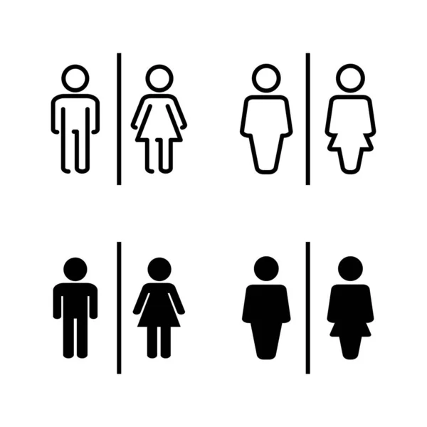 Icônes Toilettes Vecteur Signe Symbole Des Toilettes Pour Filles Garçons — Image vectorielle