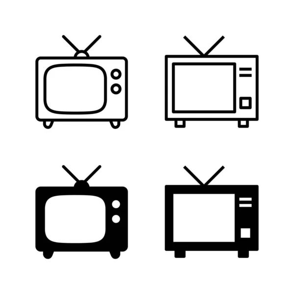 Icone Vettoriale Segno Simbolo Della Televisione — Vettoriale Stock