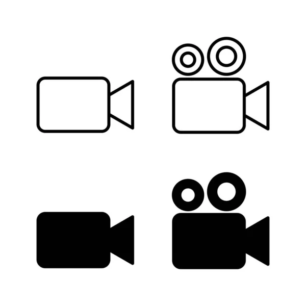 Video Icons Vektor Videokamera Zeichen Und Symbol Filmschild Kino — Stockvektor