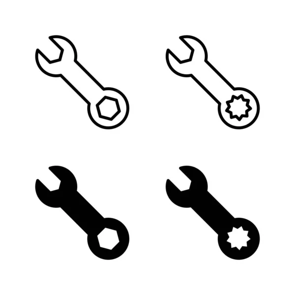 Icônes Clé Vecteur Icône Réparation Outils Signe Symbole — Image vectorielle
