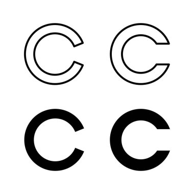Telif hakkı simgeleri vektörü. telif hakkı işareti ve sembol