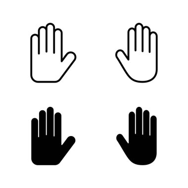 El simgeleri vektörü. El işareti ve sembol. Avuç