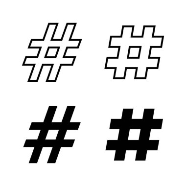 Etiket simgeleri vektörü. hashtag işareti ve sembol