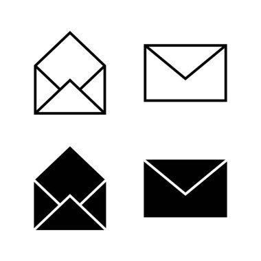 Posta simgeleri vektörü. e-posta işareti ve sembol. E- posta simgesi. Zarf simgesi