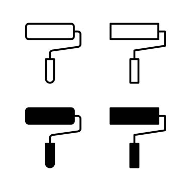 Simge vektörünü boya. Boya fırçası işareti ve sembol. boyama silindiri vektörü