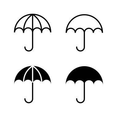 Şemsiye simgeleri vektörü. şemsiye işareti ve sembol