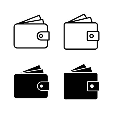 Cüzdan simgeleri vektörü. cüzdan işareti ve sembol