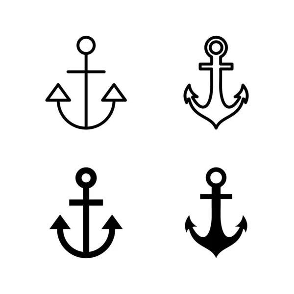 Anchor Icons Vector Anchor Sign Symbol Anchor Marine Icon — Stock Vector