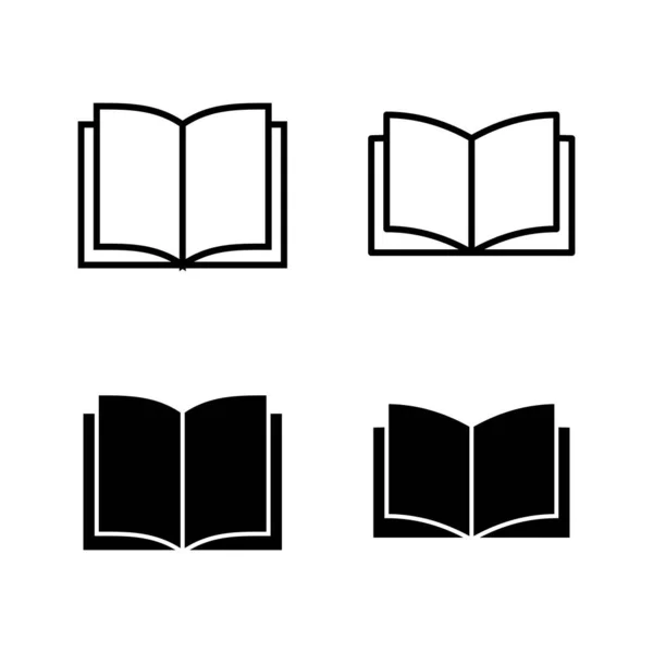 Libro Iconos Vector Signo Libro Abierto Símbolo Icono Ebook — Vector de stock