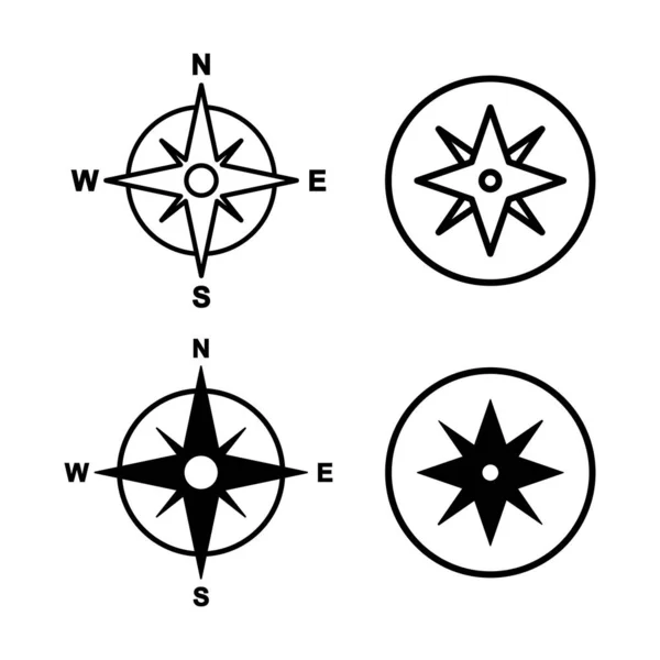 Kompass Ikoner Vektor Pil Kompass Ikon Tecken Och Symbol — Stock vektor