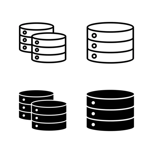 Datenbank Icons Vektor Zeichen Und Symbol Der Datenbank — Stockvektor