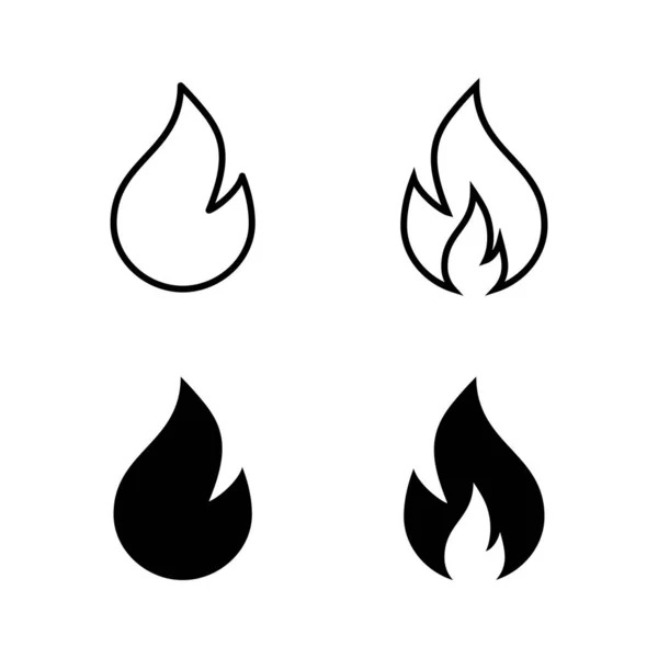 Iconos Fuego Vector Signo Símbolo Fuego — Archivo Imágenes Vectoriales