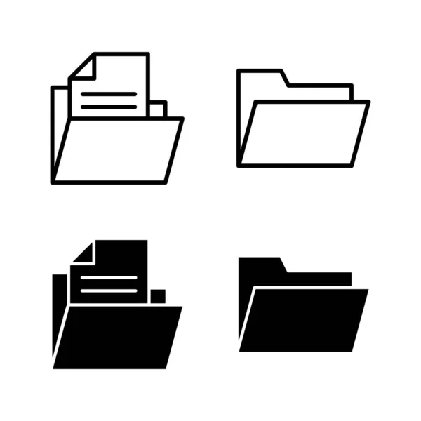 Icônes Dossier Vecteur Signe Symbole Dossier — Image vectorielle