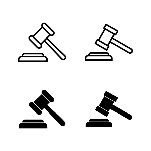 Gavel Icons Vektor Richtergabel Zeichen Und Symbol Gesetzesikone Auktionshammer — Stockvektor