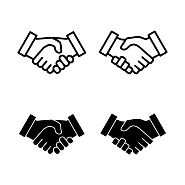 Kézfogás Ikonok Vektor Üzleti Kézfogás Jel Szimbólum Kapcsolattartási Megállapodás — Stock Vector