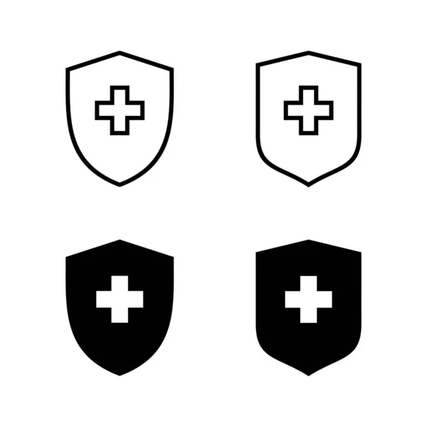 Ikony Ubezpieczenia Zdrowotnego Wektor Znak Symbol Ubezpieczeniowego Dokumentu Zdrowia — Wektor stockowy