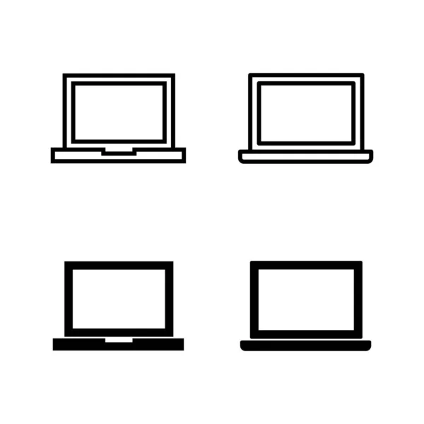 Ikony Laptopów Wektor Oznaczenie Symbol Komputera — Wektor stockowy