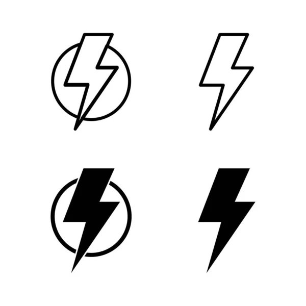 Icônes Foudre Vecteur Signe Symbole Électrique Icône Puissance Signe Énergétique — Image vectorielle