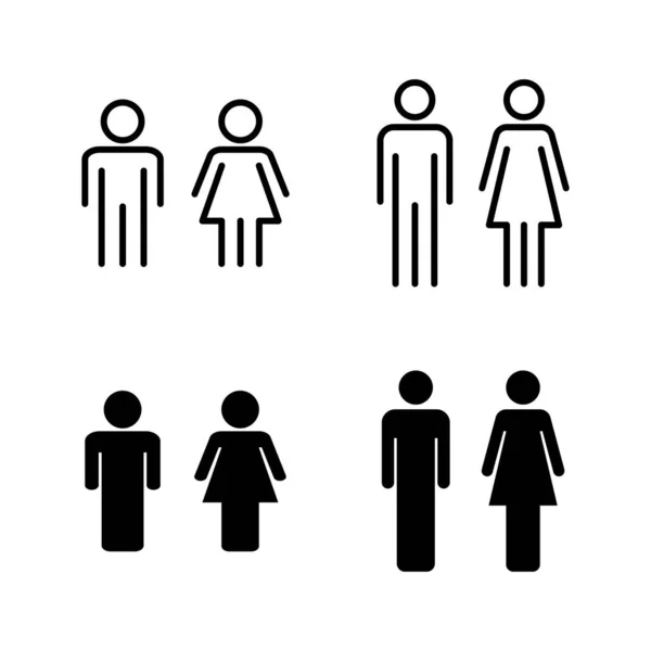 Vecteur Icônes Homme Femme Signe Symbole Masculin Féminin Filles Garçons — Image vectorielle