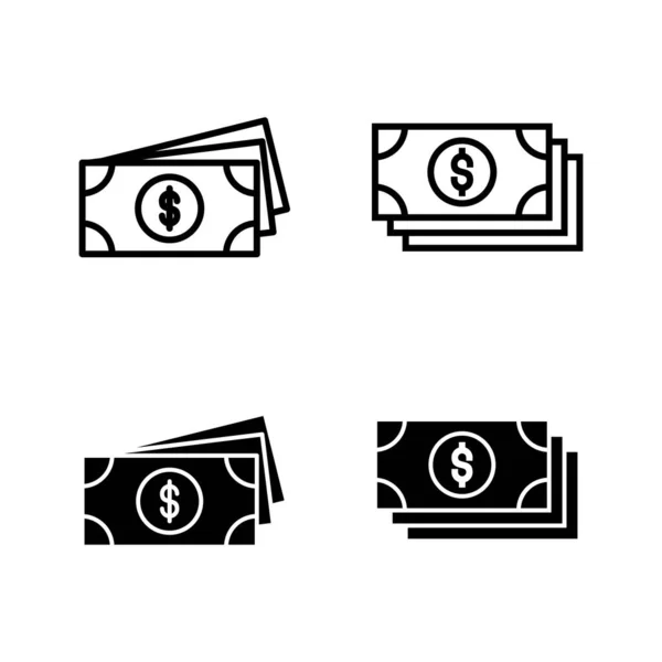 Εικονίδια Χρημάτων Διάνυσμα Σημάδι Και Σύμβολο Χρημάτων — Διανυσματικό Αρχείο