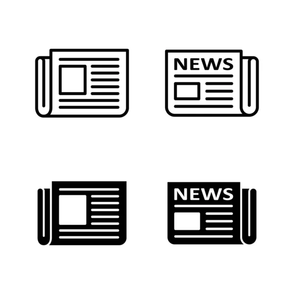 Krant Pictogrammen Vector Nieuws Papier Teken Symbool — Stockvector