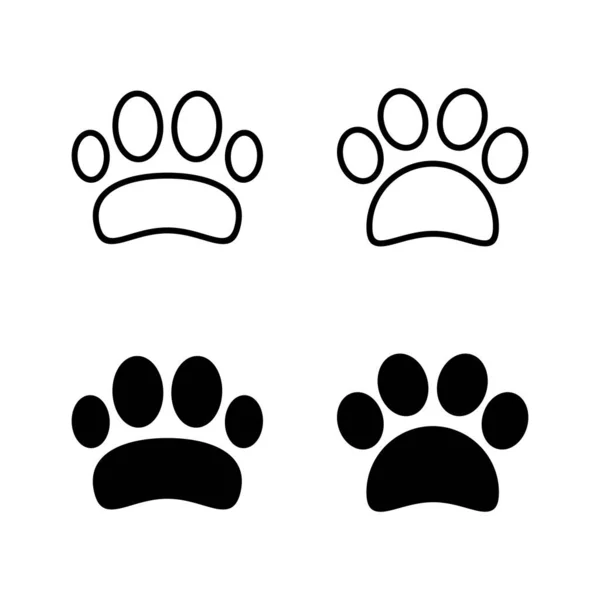 Paw Icons Vector Paw Print Sign Symbol Dog Cat Paw — Stock Vector