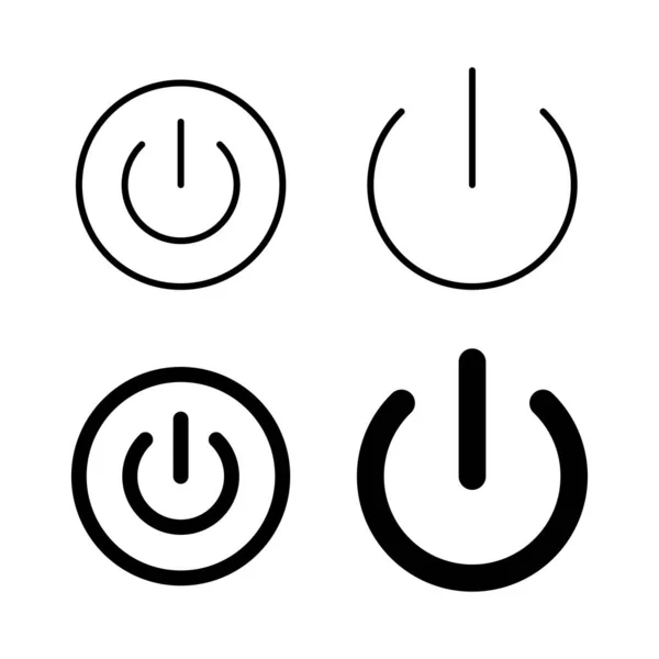 Iconos Energía Vector Interruptor Encendido Signo Símbolo Energía Eléctrica — Vector de stock
