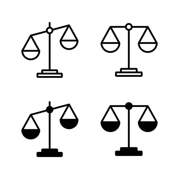 Ikony Skali Wektor Ikona Skali Prawa Podpis Symbol Sprawiedliwości — Wektor stockowy