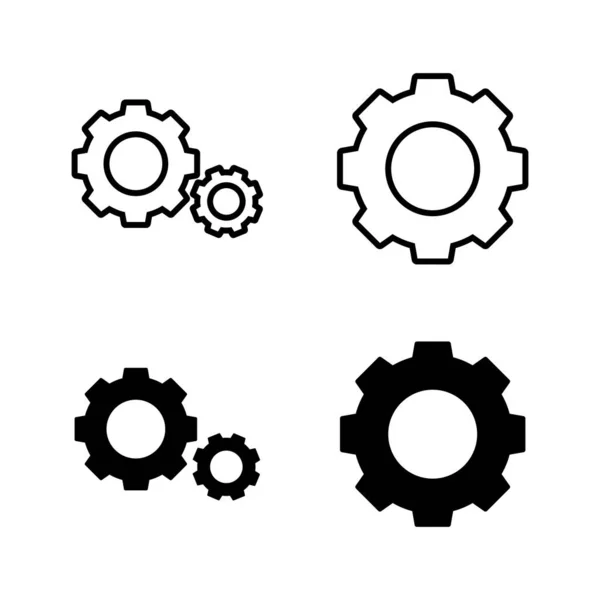 Réglage Vecteur Icônes Cog Signe Symbole Signe Engrenage — Image vectorielle