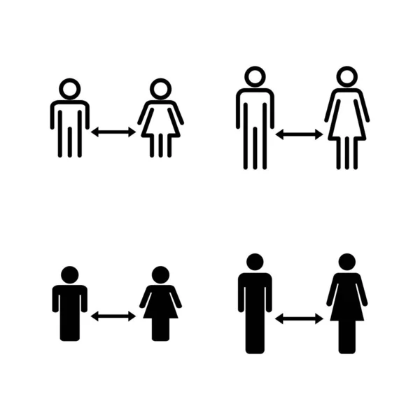 Vecteur Distances Sociales Signe Symbole Distance Sociale Signe Auto Quarantaine — Image vectorielle