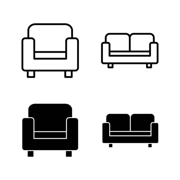 索法图标矢量 沙发标志和符号 家具图标 — 图库矢量图片