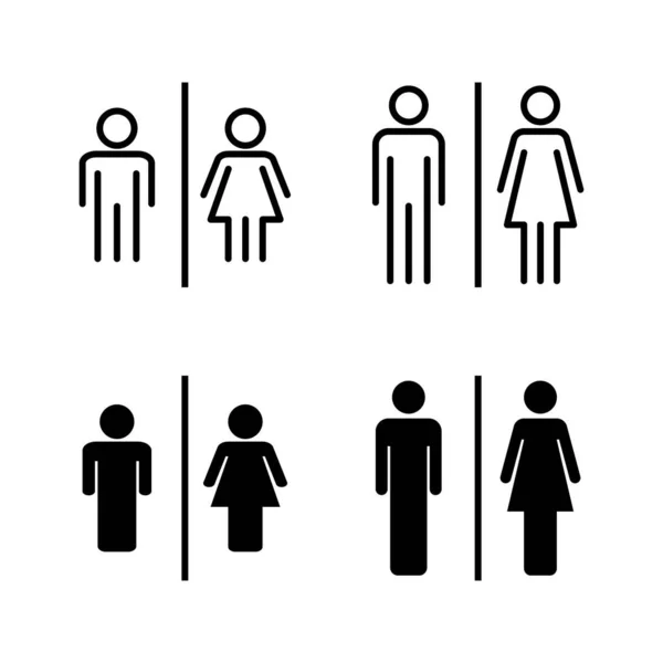 Toalett Ikoner Vektor Tjejer Och Pojkar Toaletter Tecken Och Symbol — Stock vektor