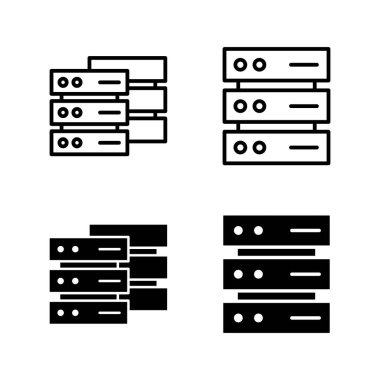 Veritabanı simgeleri vektörü. veritabanı işareti ve sembolü