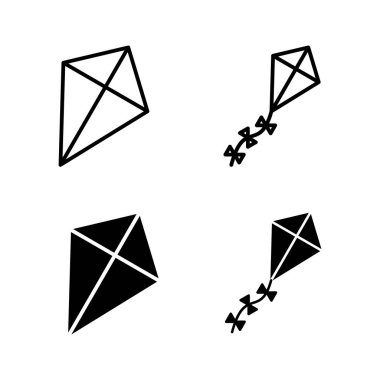 Kite simgeleri vektörü. Uçurtma işareti ve sembol