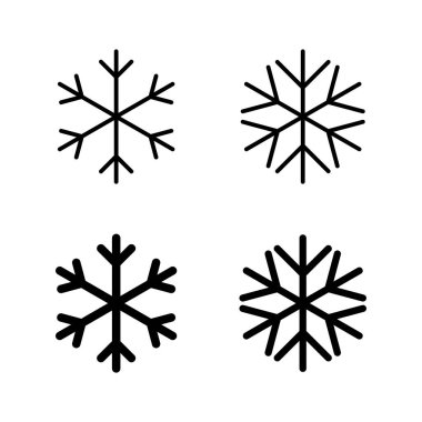 Kar simgeleri vektörü. kar tanesi işareti ve sembol