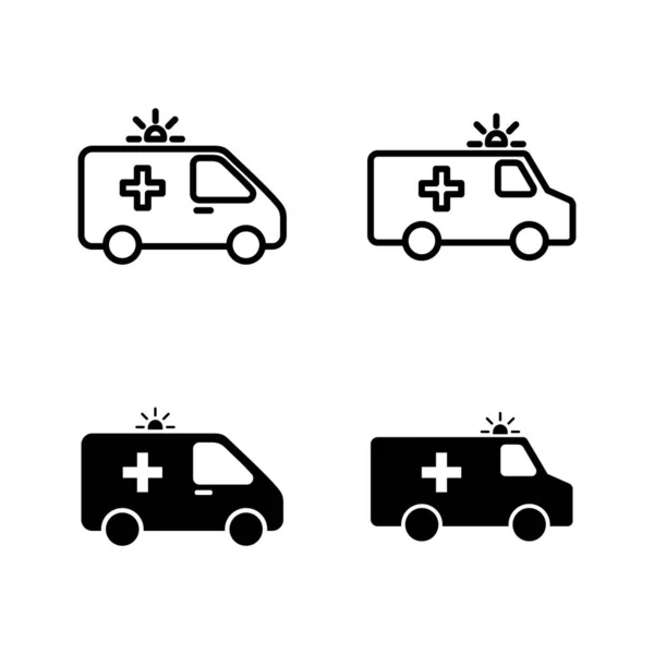 Ambulance Icons Vector Ambulance Truck Sign Symbol Ambulance Car — Stock Vector