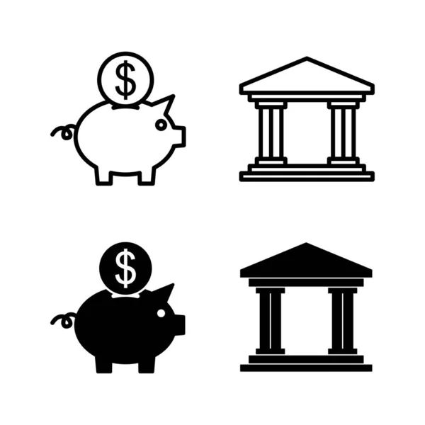 Bank icons vector. Bank sign and symbol, museum, university