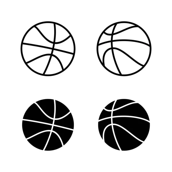 Basket Ikoner Vektor Basket Bollen Tecken Och Symbol — Stock vektor