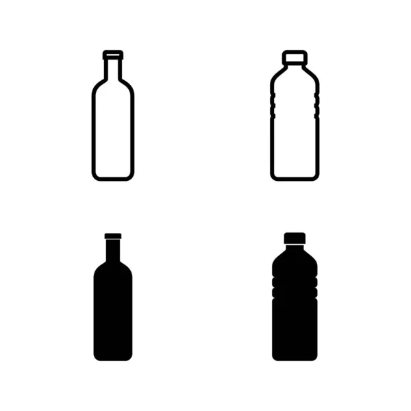 Flaska Ikoner Vektor Flaska Tecken Och Symbol — Stock vektor