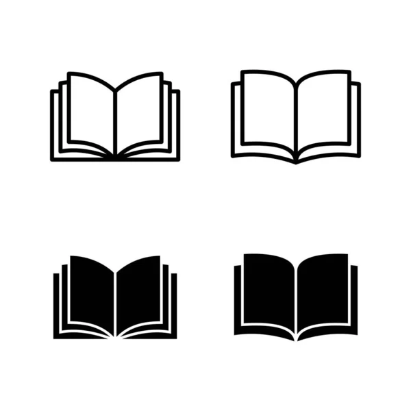 Könyvikonok Vektora Nyitott Könyv Jel Szimbólum Könyv Ikon — Stock Vector