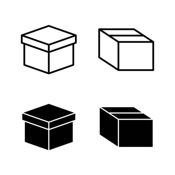 Box Icons Vektor Kastenschild Und Symbol Paket Paket — Stockvektor