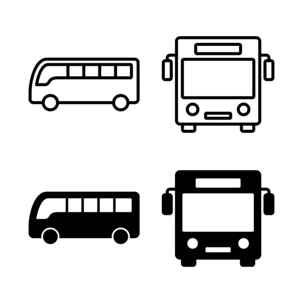 Icone Dell Autobus Vettore Segno Simbolo Dell Autobus — Vettoriale Stock