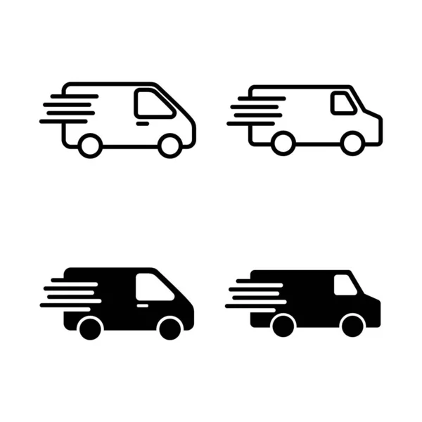 Φορτηγό Παράδοσης Εικονίδια Διάνυσμα Σημάδι Και Σύμβολο Φορτηγού Παράδοσης Εικονίδιο — Διανυσματικό Αρχείο