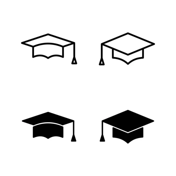 Wektor Ikony Edukacji Znak Symbol Czapki Absolwenta Absolwentka Pułap Dla — Wektor stockowy