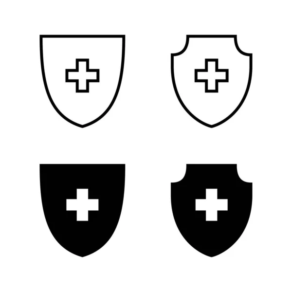 Health Insurance Icons Vector Insurance Health Document Sign Symbol — Stock Vector