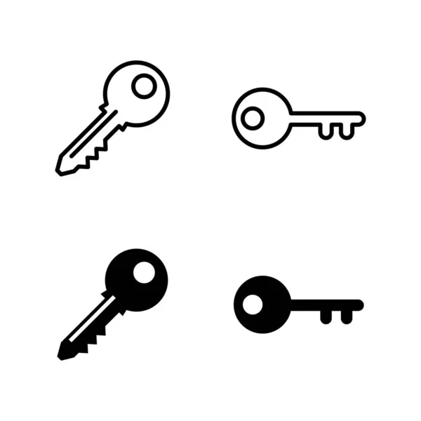 Βασικά Εικονίδια Διάνυσμα Σημάδι Και Σύμβολο Κλειδιού — Διανυσματικό Αρχείο