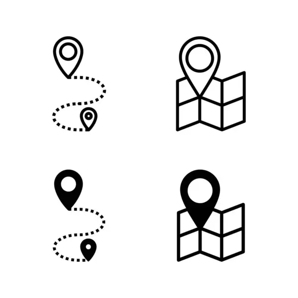 Haritalar ve iğne simgeleri vektörü. konum işareti ve sembol. coğrafi konum, imleç simgesi.