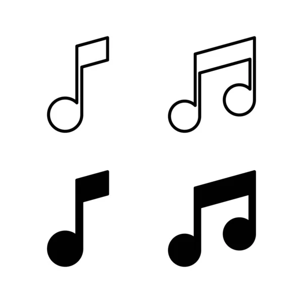 Вектор Музыкальных Икон Нотный Знак Символ — стоковый вектор