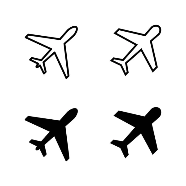 Ikony Samolotów Wektor Znak Symbol Samolotu Symbol Transportu Lotniczego Znak — Wektor stockowy